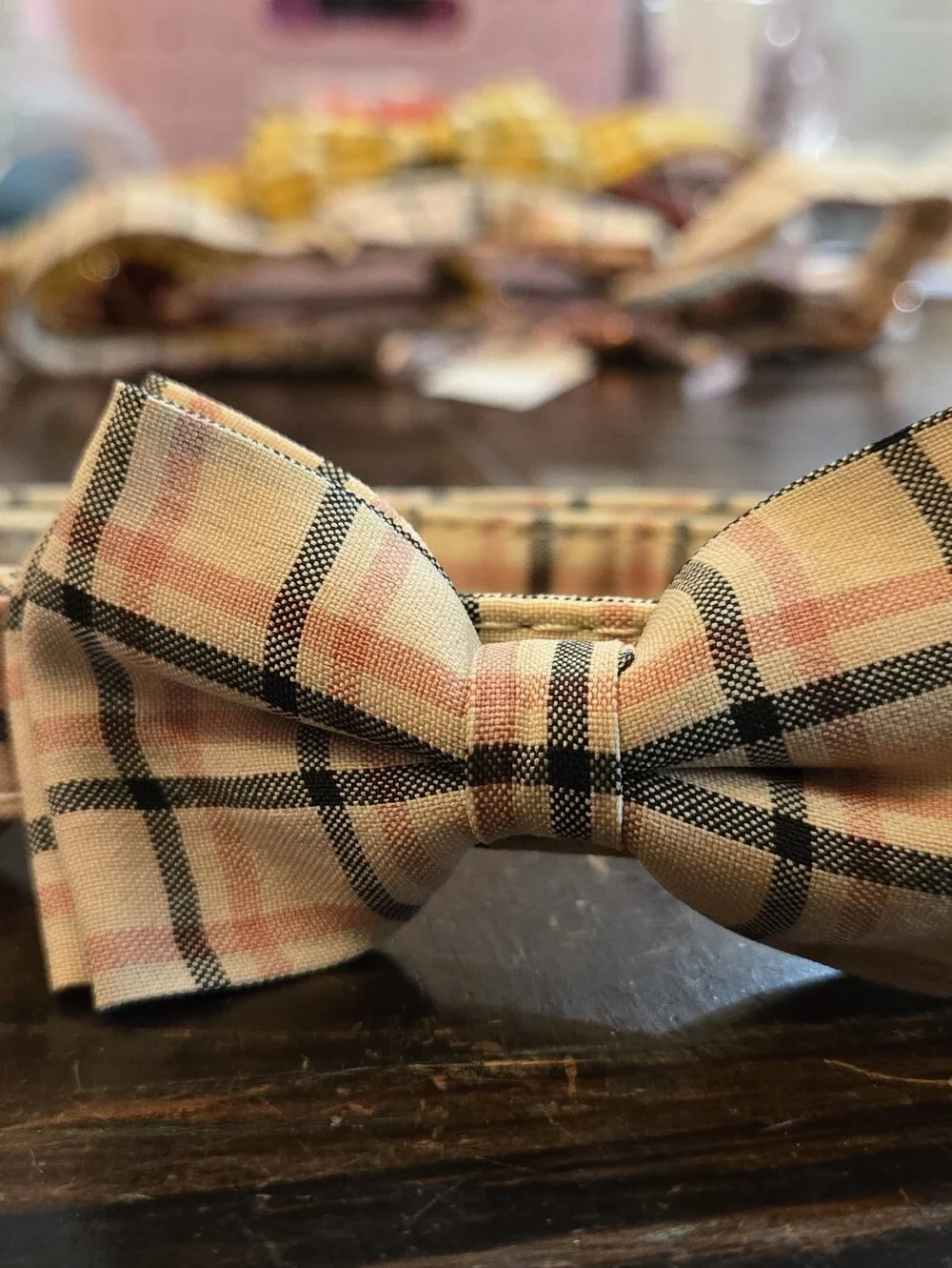 Plaid Bowtie Collar for Dogs - Size Large, Different Colors Available